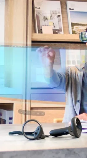 A man using a VR headset
