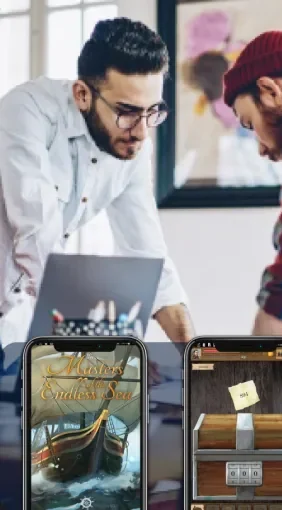 Two colleagues working together at a laptop