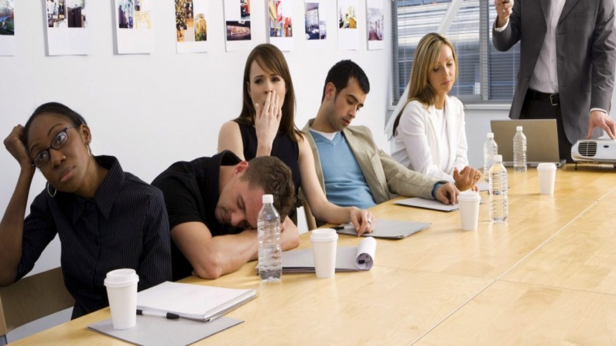 Bored sales team before Octalysis Gamification