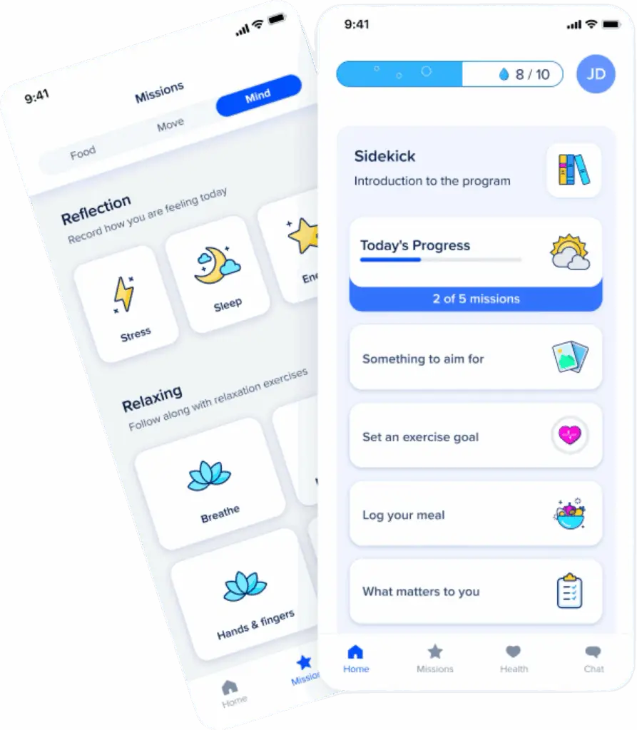 Mobile interface highlighting successful habit formation metrics and patient engagement scores