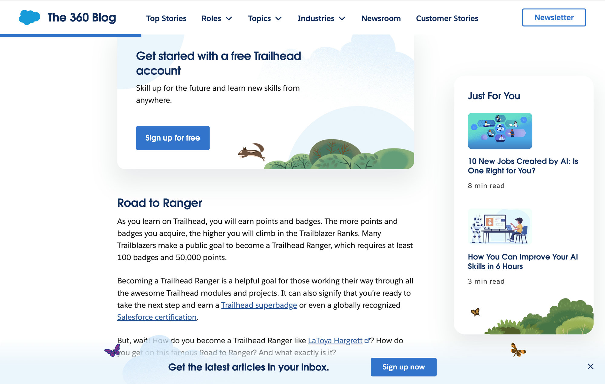 Salesforce Road to Ranger requirements: 100 badges and 50,000 points.